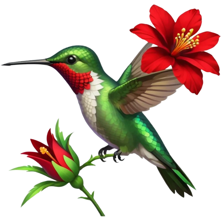 hummingbird drinking nectar from flower emoji