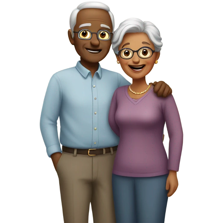 Older couples in love  emoji
