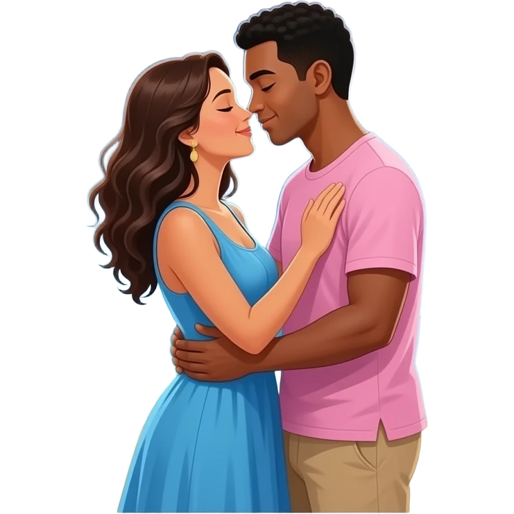 intimate moment between Caribbean couple lovers emoji