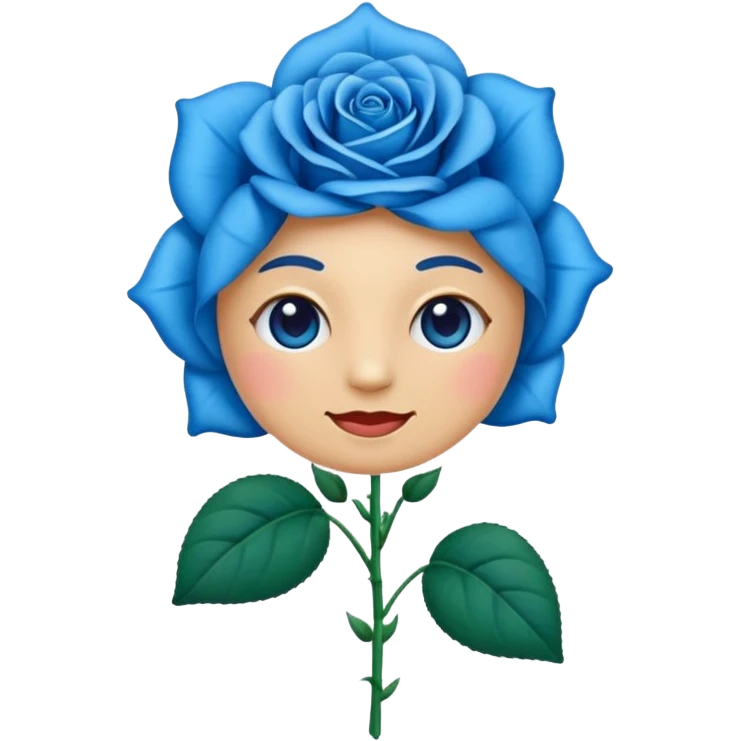 Emoji sostiene ramos de rosas azules emoji