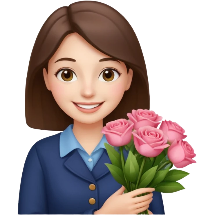 Shopper with flower bouquet emoji