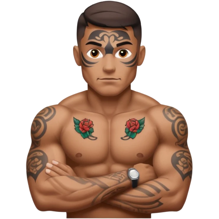 men body fill with tatoos emoji