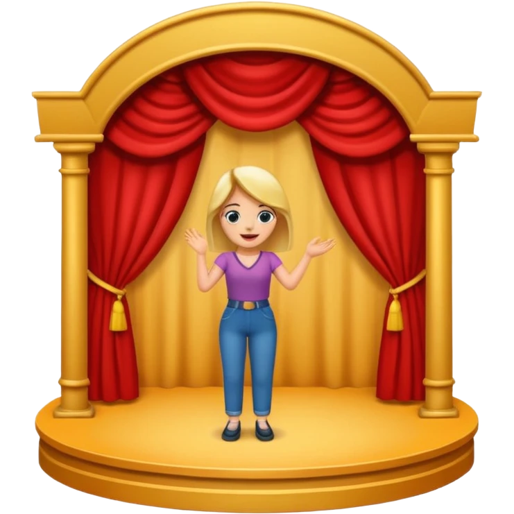woman making a stage emoji