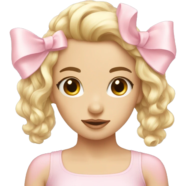 light pink bow on pretty girl emoji