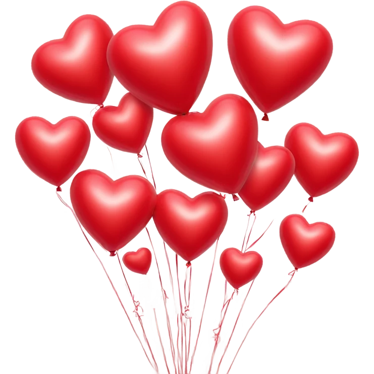 red heart balloon bouquet  emoji