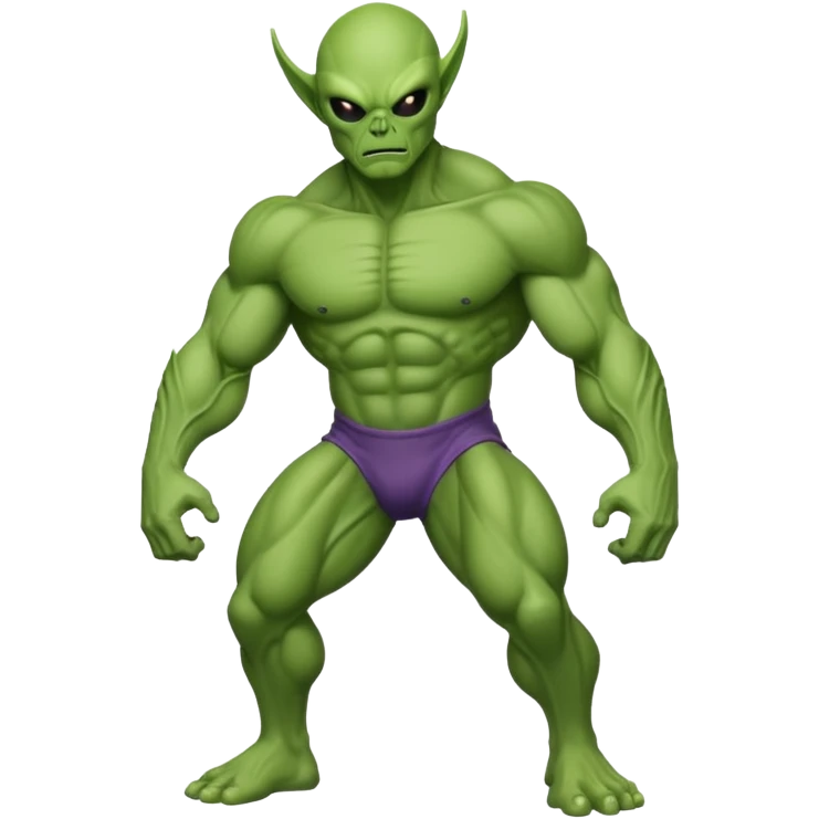Alien buff as hulk emoji