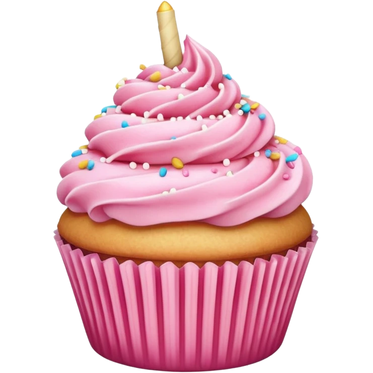 Cupcake with pink icing emoji