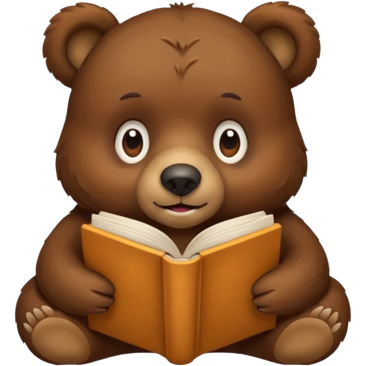 bear reading book emoji