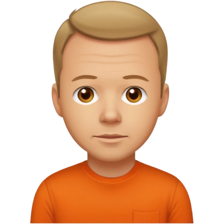Donnie Wahlberg brown eyes,dark blonde hair, orange shirt  emoji