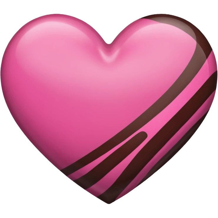 pink and dark brown striped heart emoji