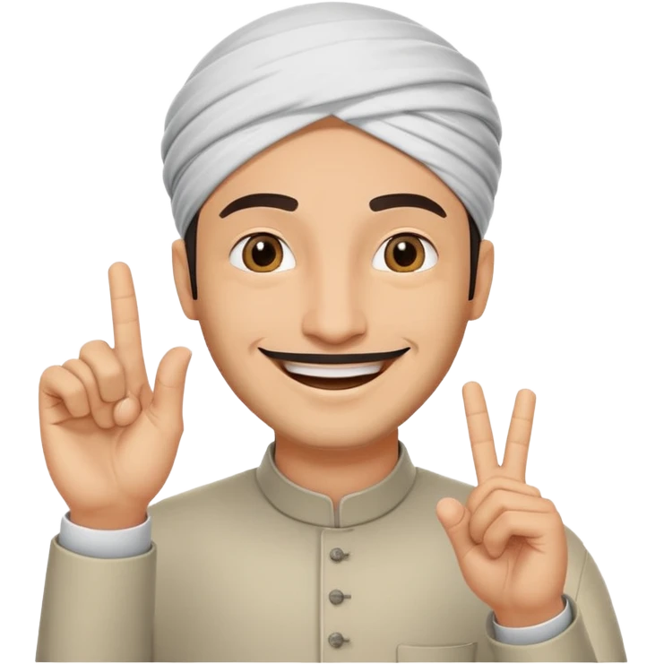 happy muslim man positive sign finger emoji