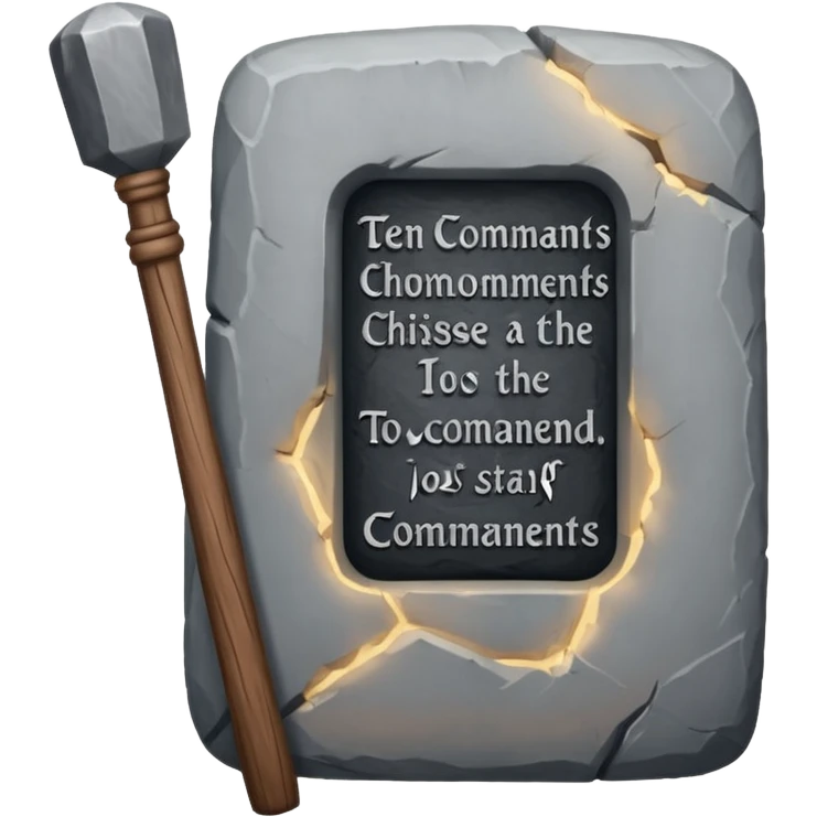 Ten commandments tablets and staff emoji