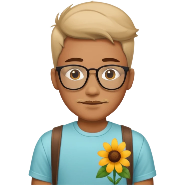 Hipster shirt flower emoji