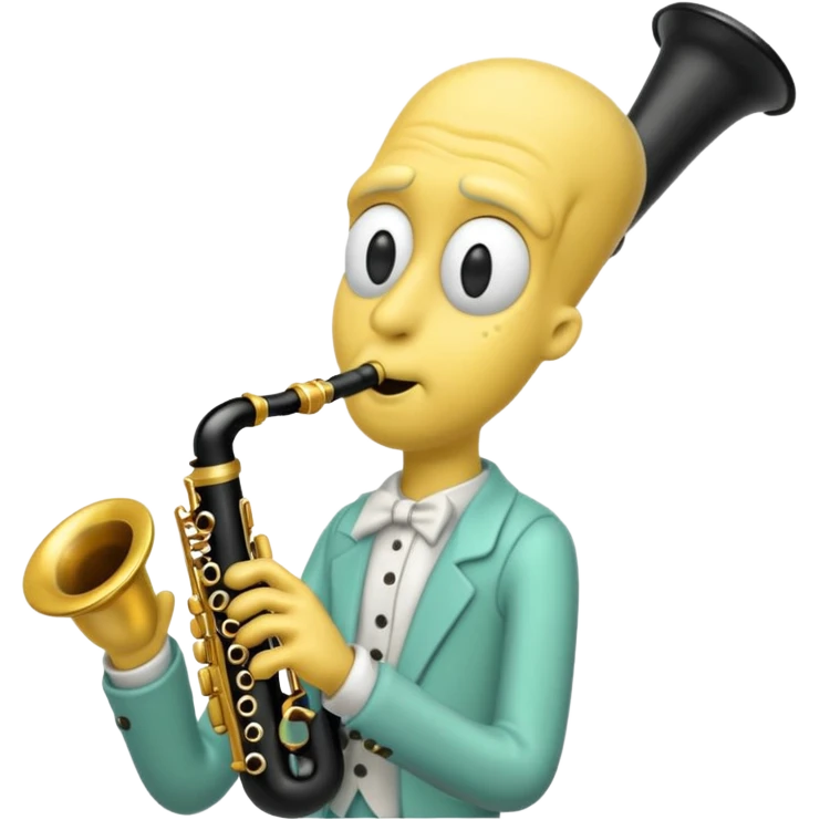 Squidward tentacles playing a clarinet  emoji