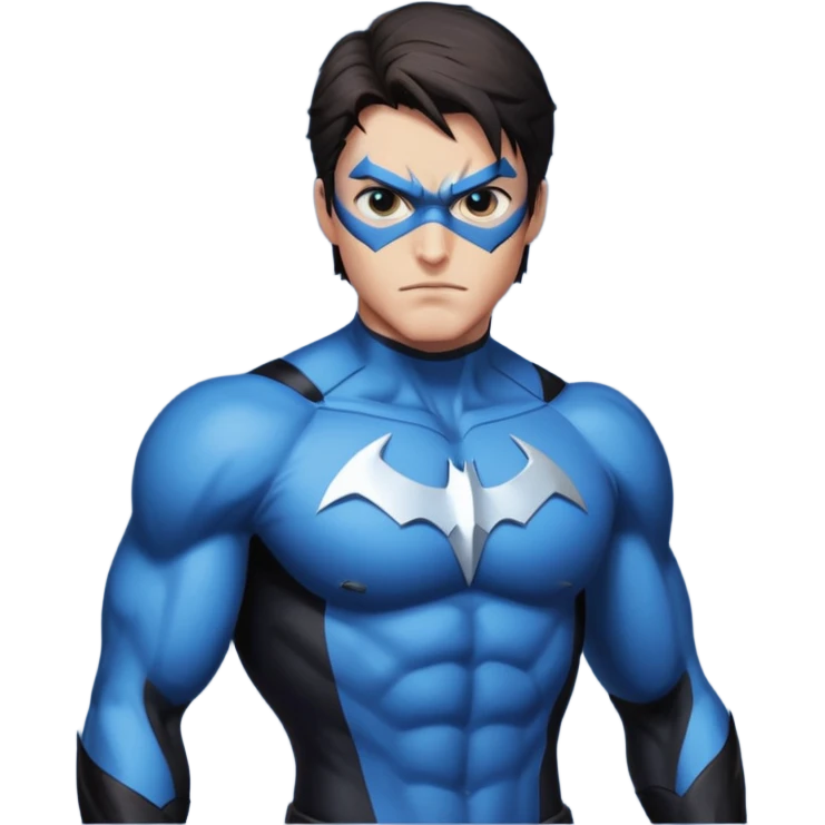 nightwing with white eyes analyzing evidence emoji