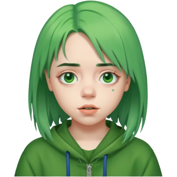 Billie Eilish just face  emoji