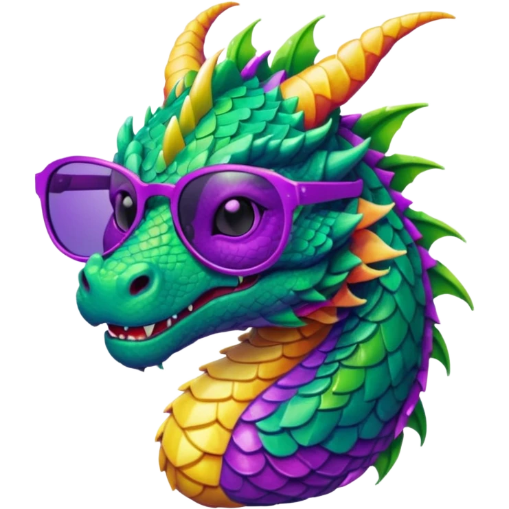 colorful dragon wearing sunglasses emoji