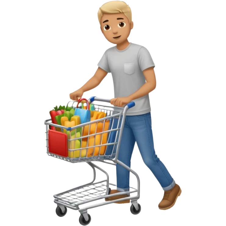 man-with-a-shopping-cart-full-body emoji