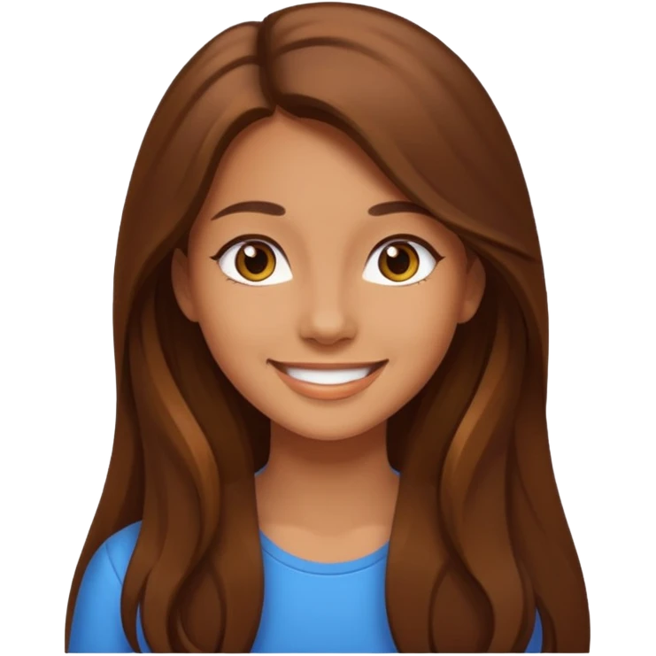 Chica joven pelo sé mi largo emoji
