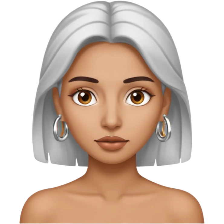 A woman with a RING on the eyebrow and ring on the lower lip. emoji