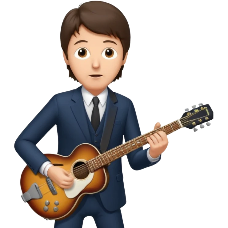 Paul McCartney playing guitar suit emoji