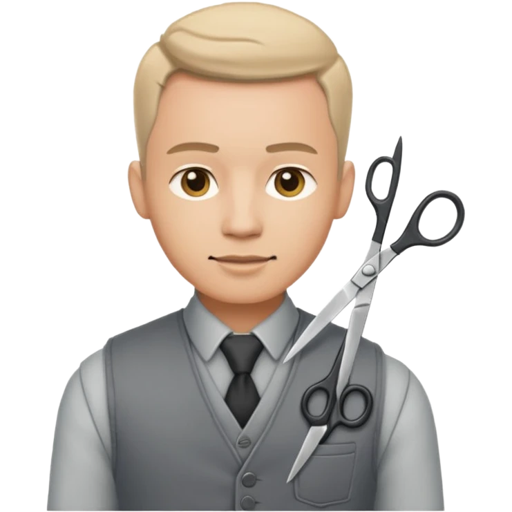 tailor man with scissors emoji