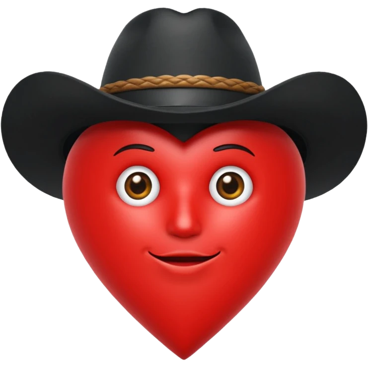 🫀ponle a este órgano corazón un sombrero de vaquero color negro encima  emoji