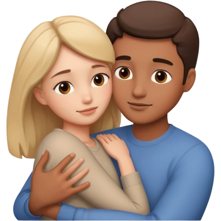 A couple having intimate love emoji