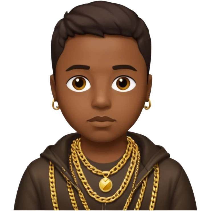 Nas Rapper with dark brown hair emoji