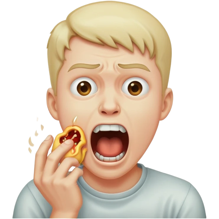 guy choking himself while screaming emoji