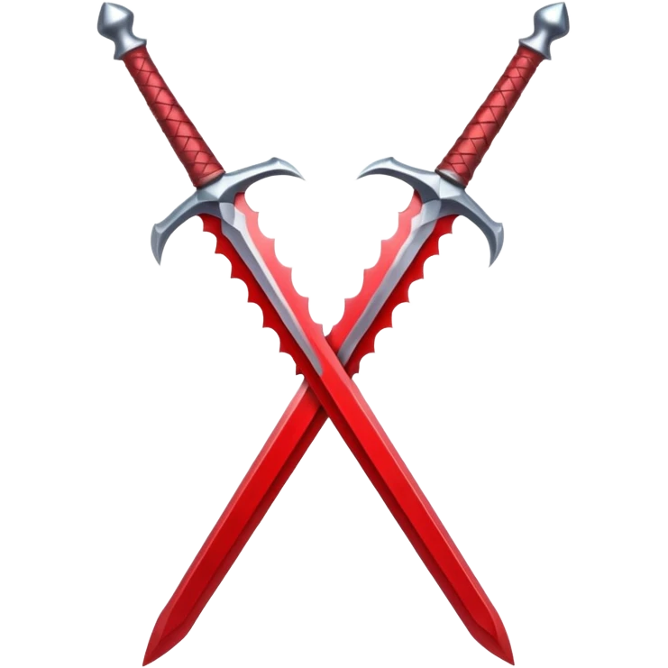 glitter red two sword emoji