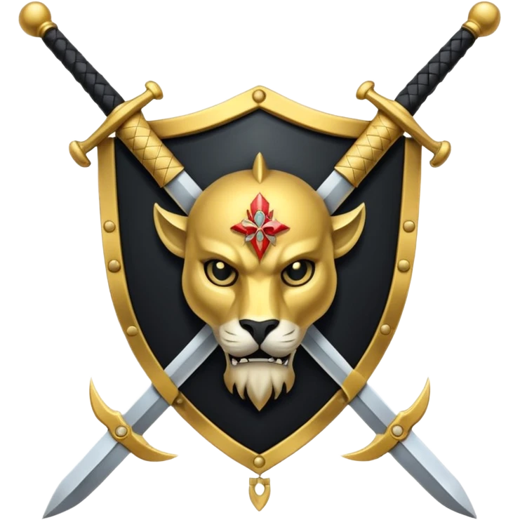 Escudo con espadas y logo de grifón  emoji