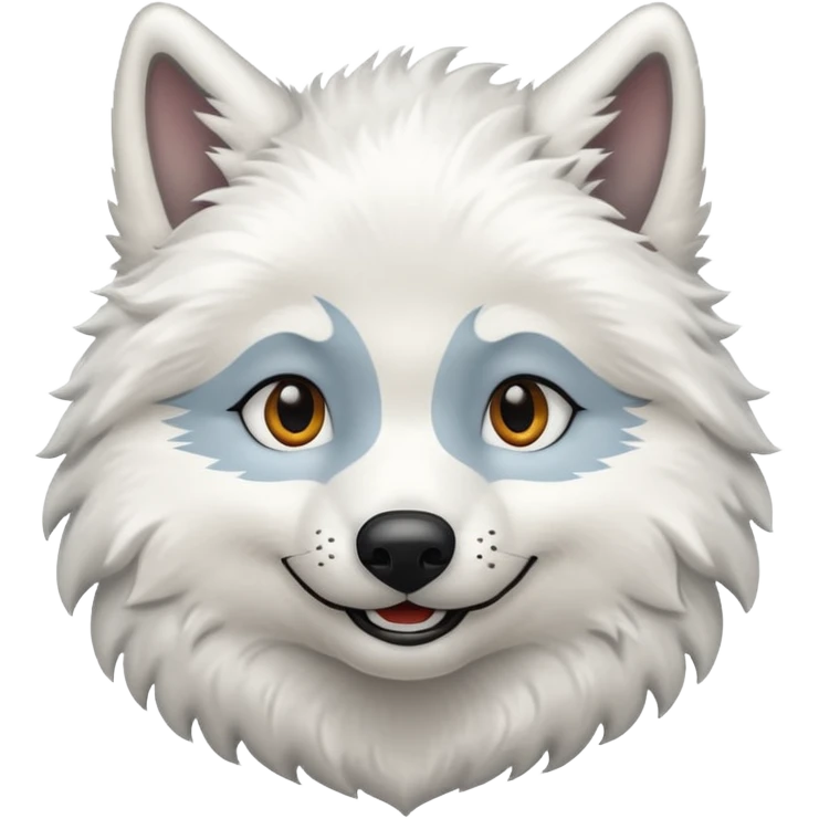 snow Wolf smile, half body emoji