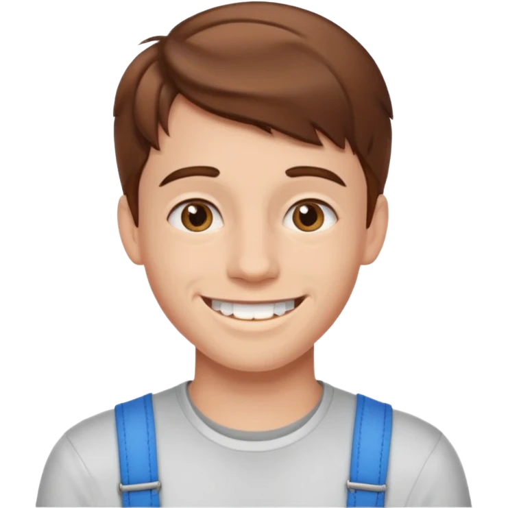 a young guy with braces smiling emoji
