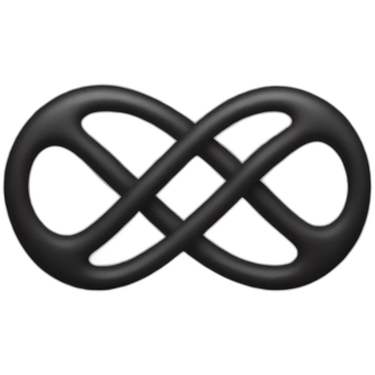 one single black infinity emoji with a transparent background. emoji