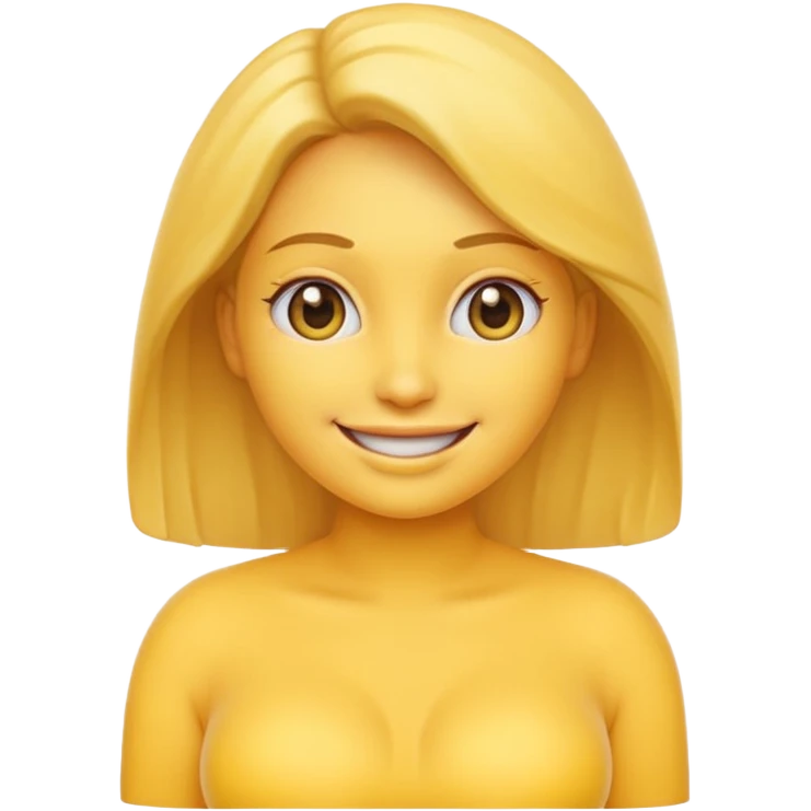 Yellow emoji woman with boobs emoji