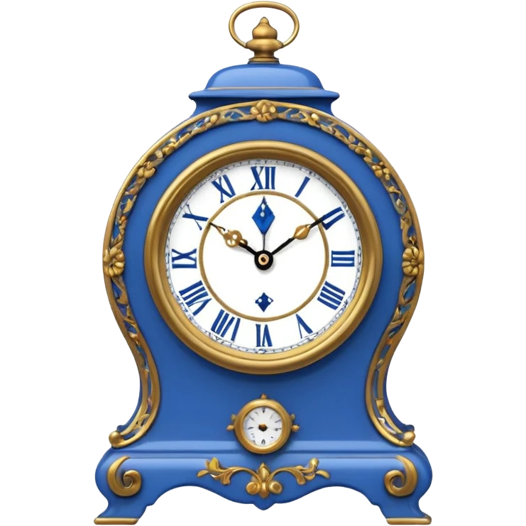 blue mantel clock emoji