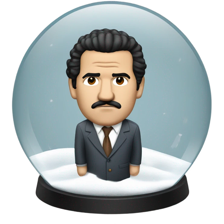 pablo escobar in snowing ball emoji
