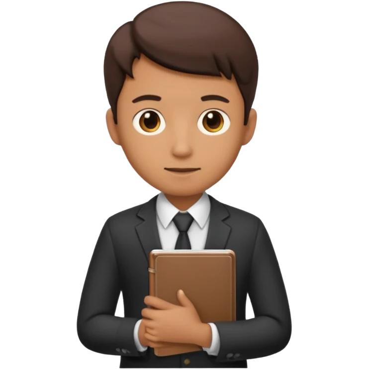 A DEVELOPER WITH A NOTEBOOK, USING FORMAL CLOTHES emoji