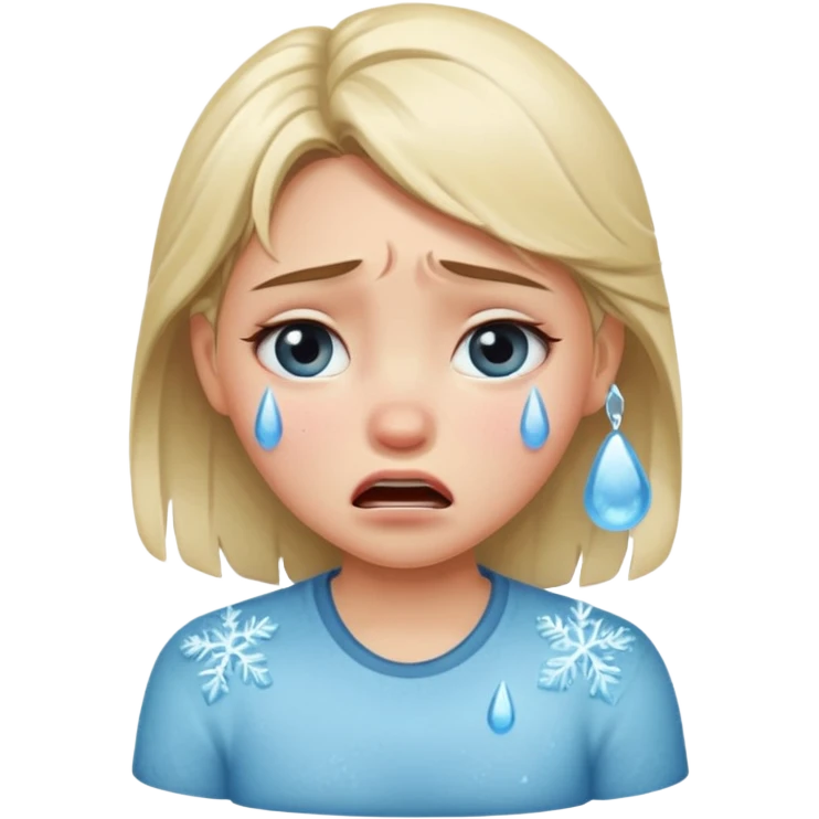  frozen distraught iOS emoji generic round crying girl emoji