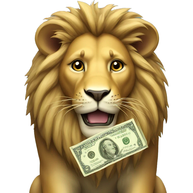 lion with money emoji