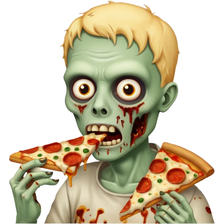 zombie eating pizza slice emoji