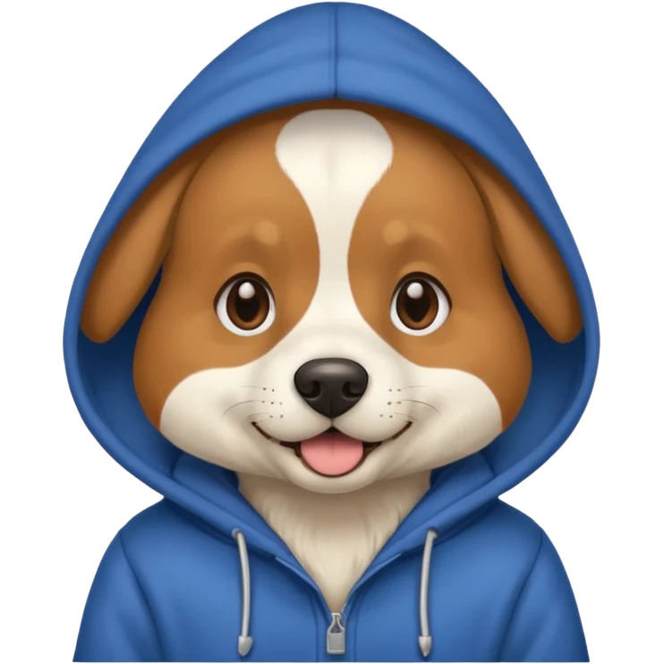 Dog wearing hoodie emoji