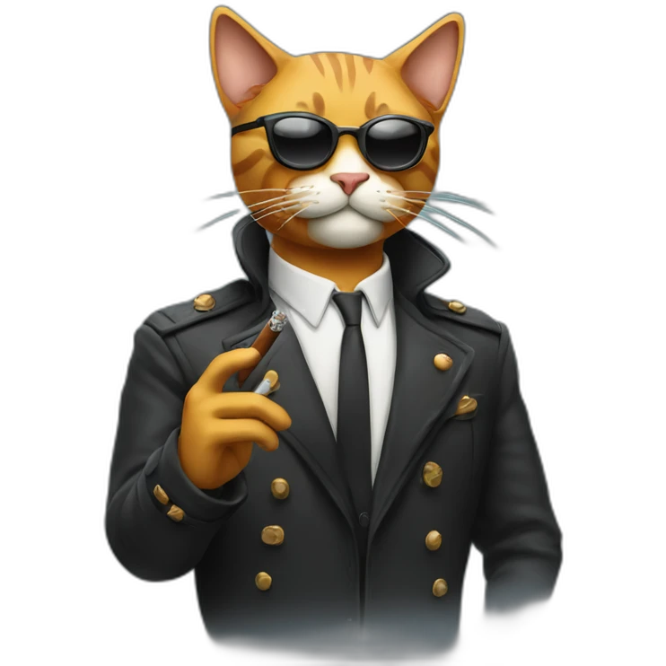 cool cat with cigarr emoji