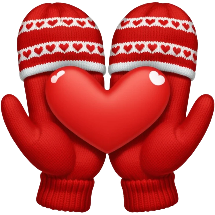 hands in mittens make a heart emoji