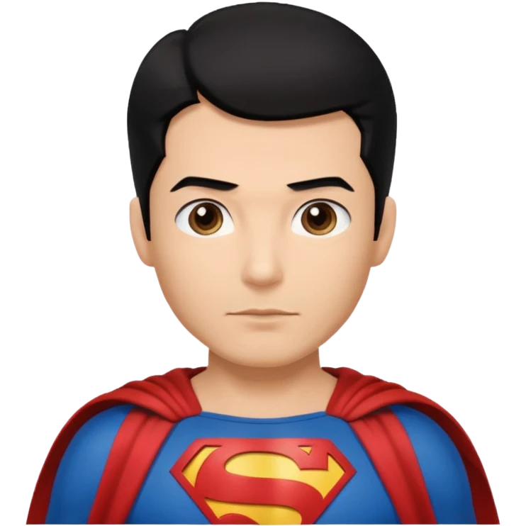 black haired man in superman clothes emoji