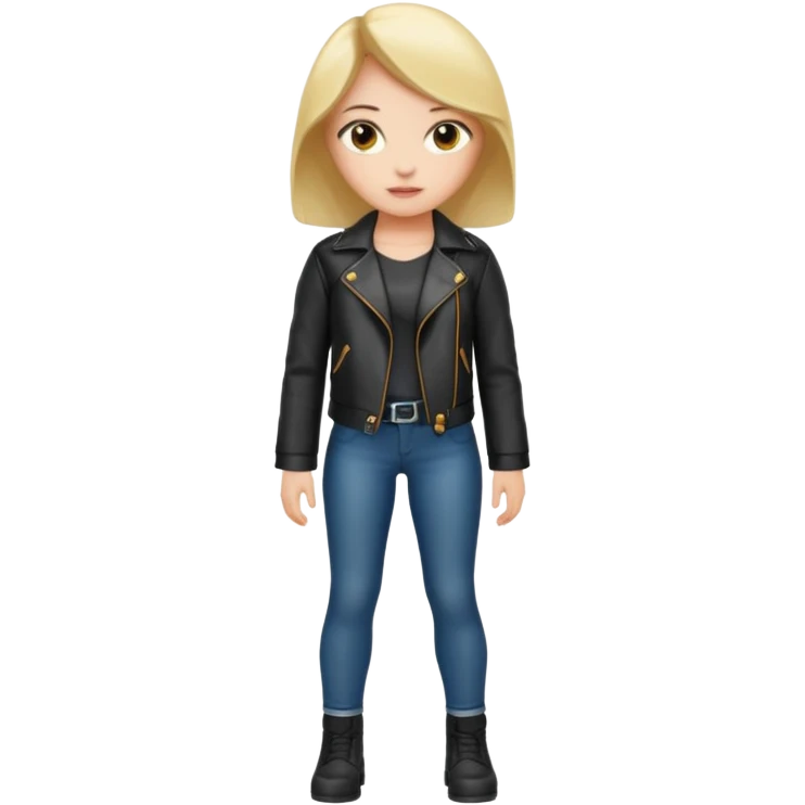 girl in leather jocket, full body emoji