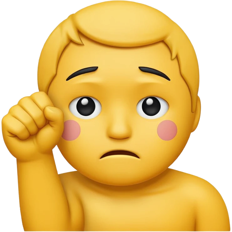Sad circle face Emoji with fist in the air emoji