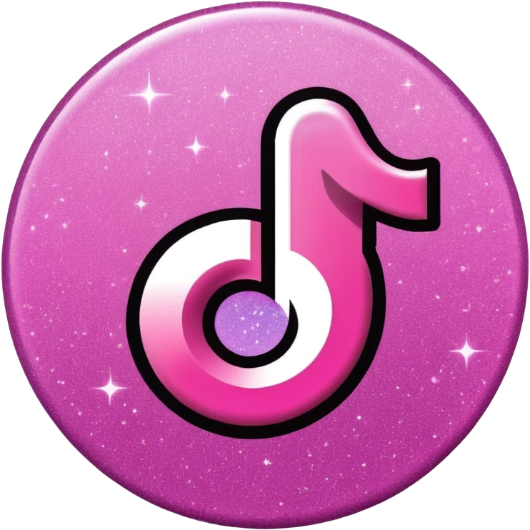 glitter pink logo TikTok emoji