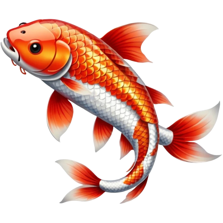 red white long Koi fish emoji